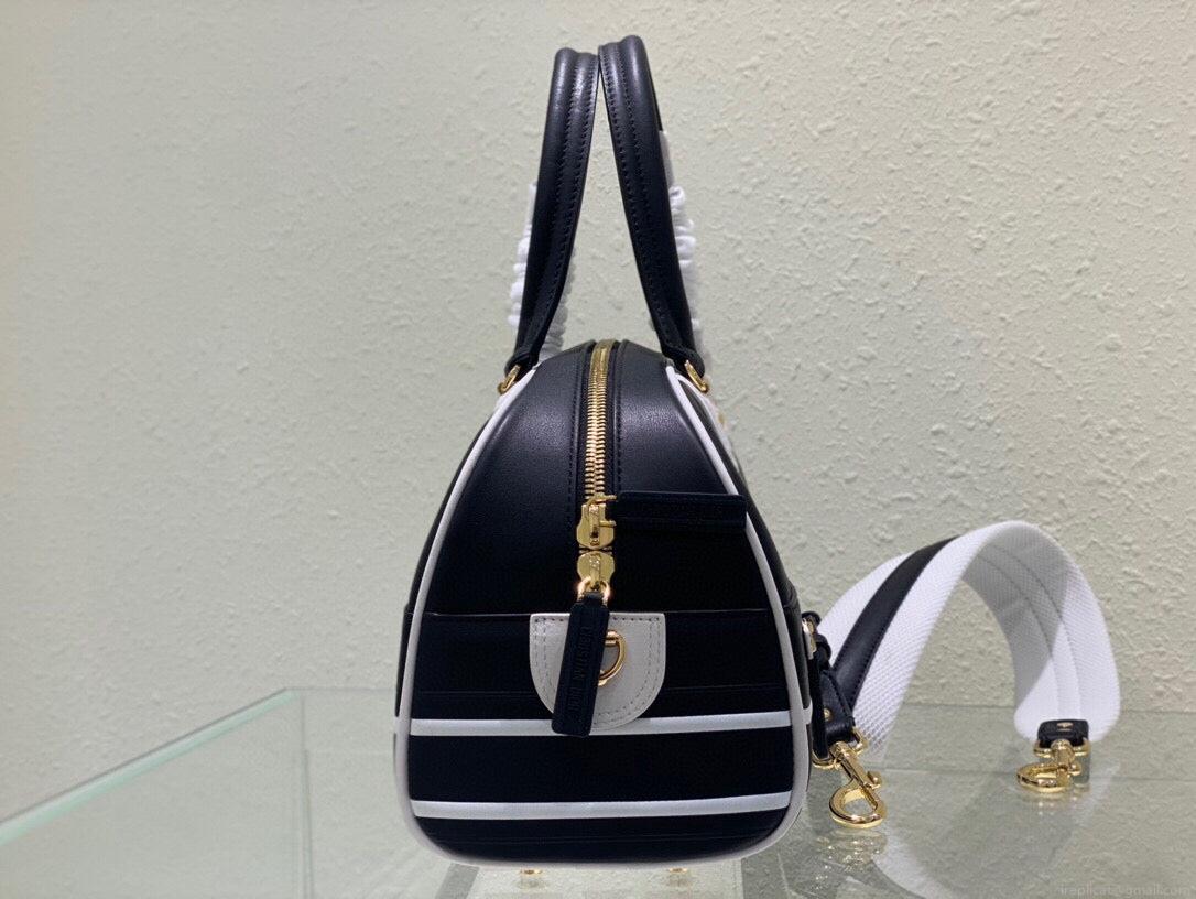 Dior M6202 Medium Dior Vibe Zip Bowling Bag Black Smooth Calfskin