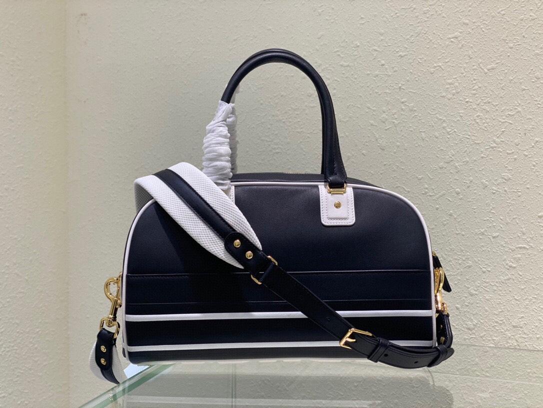 Dior M6202 Medium Dior Vibe Zip Bowling Bag Black Smooth Calfskin