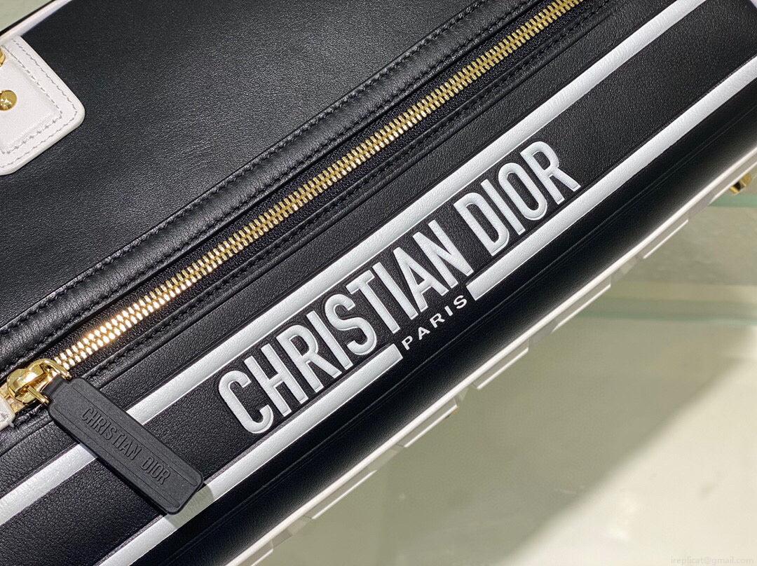 Dior M6202 Medium Dior Vibe Zip Bowling Bag Black Smooth Calfskin
