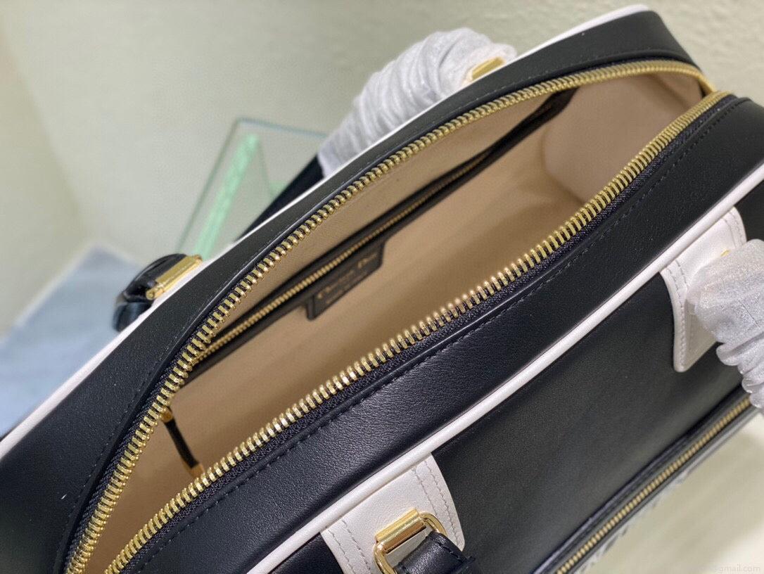Dior M6202 Medium Dior Vibe Zip Bowling Bag Black Smooth Calfskin