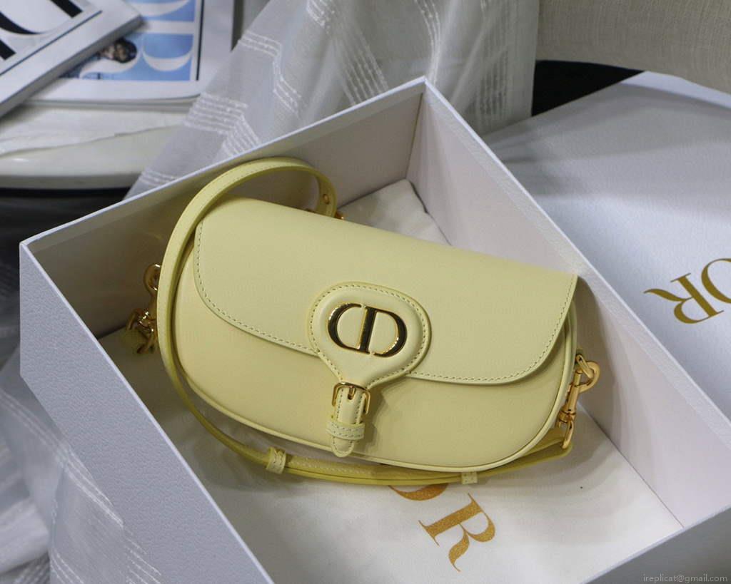 Dior M9327 dior Bobby bag East West Box Calfskin Light Yellow