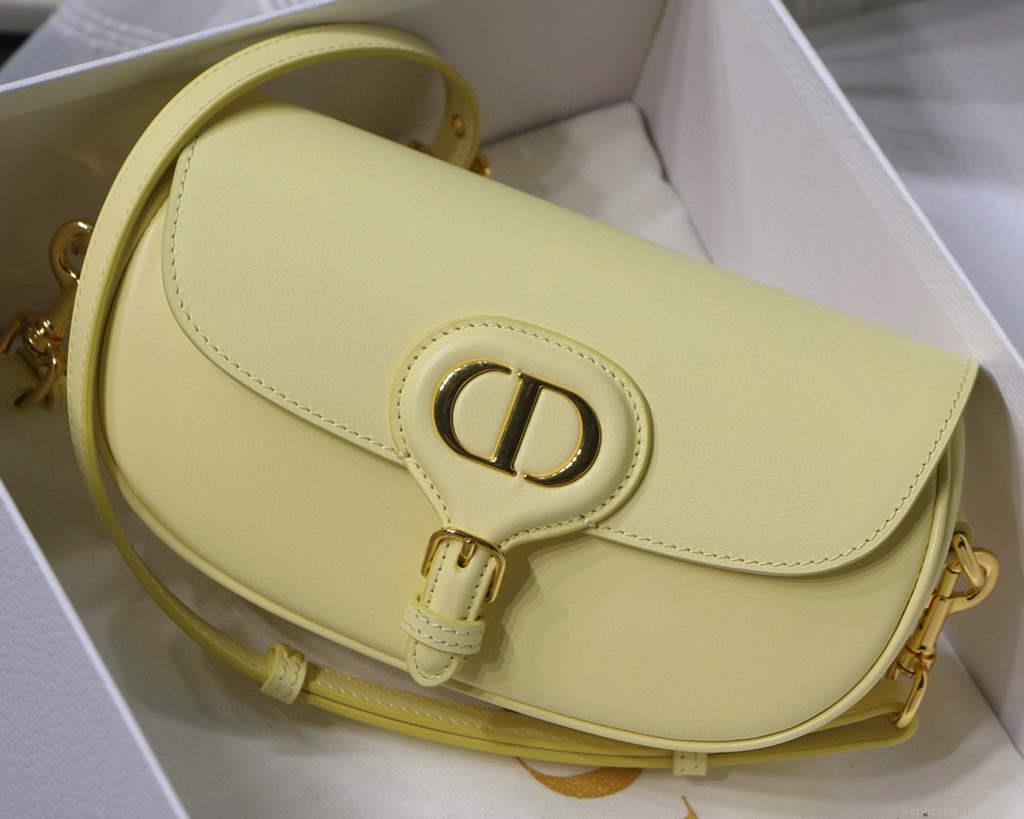 Dior M9327 dior Bobby bag East West Box Calfskin Light Yellow