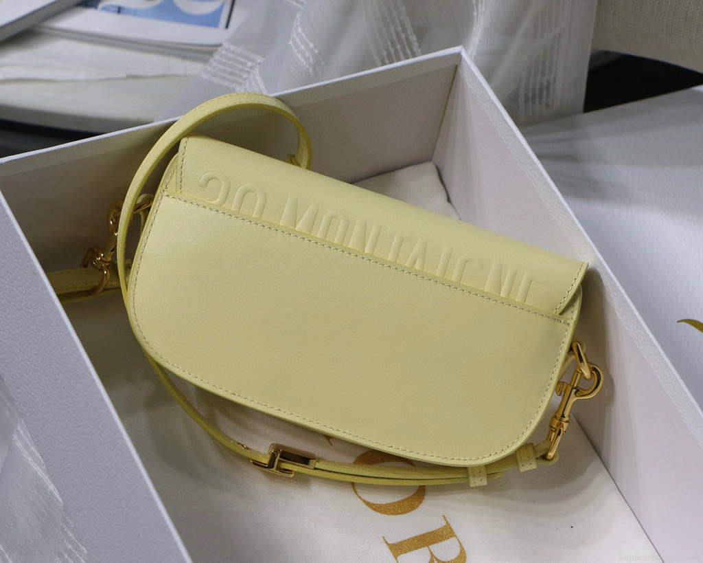 Dior M9327 dior Bobby bag East West Box Calfskin Light Yellow