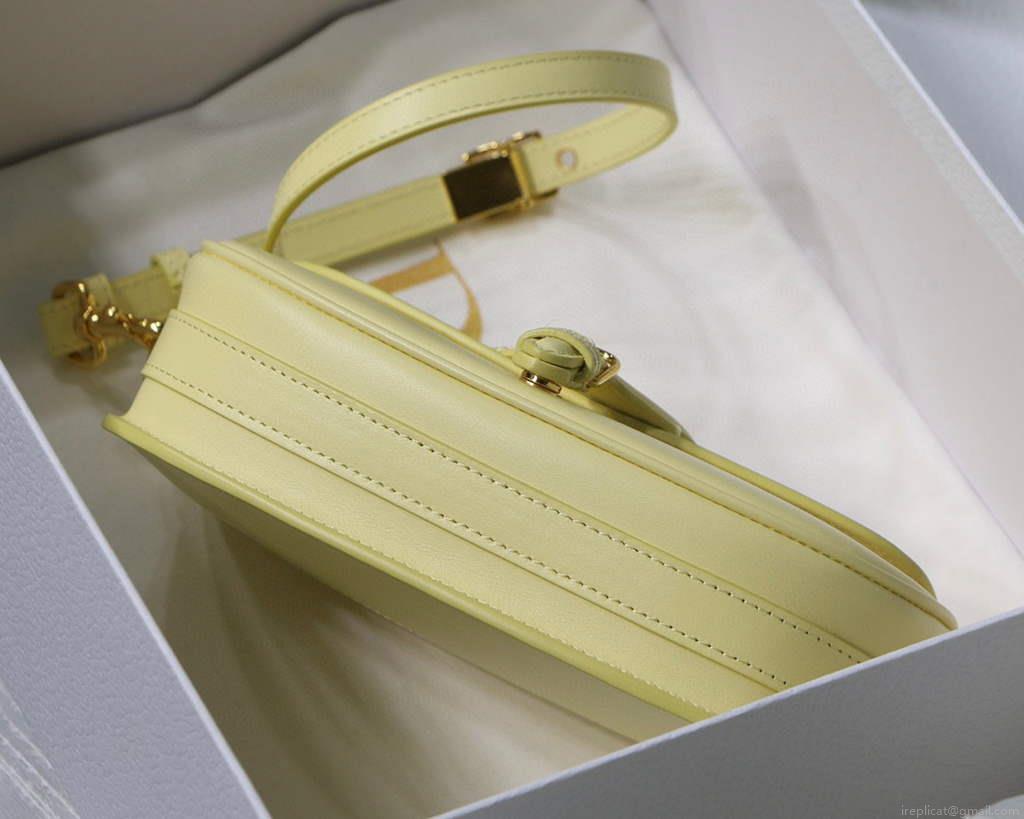 Dior M9327 dior Bobby bag East West Box Calfskin Light Yellow