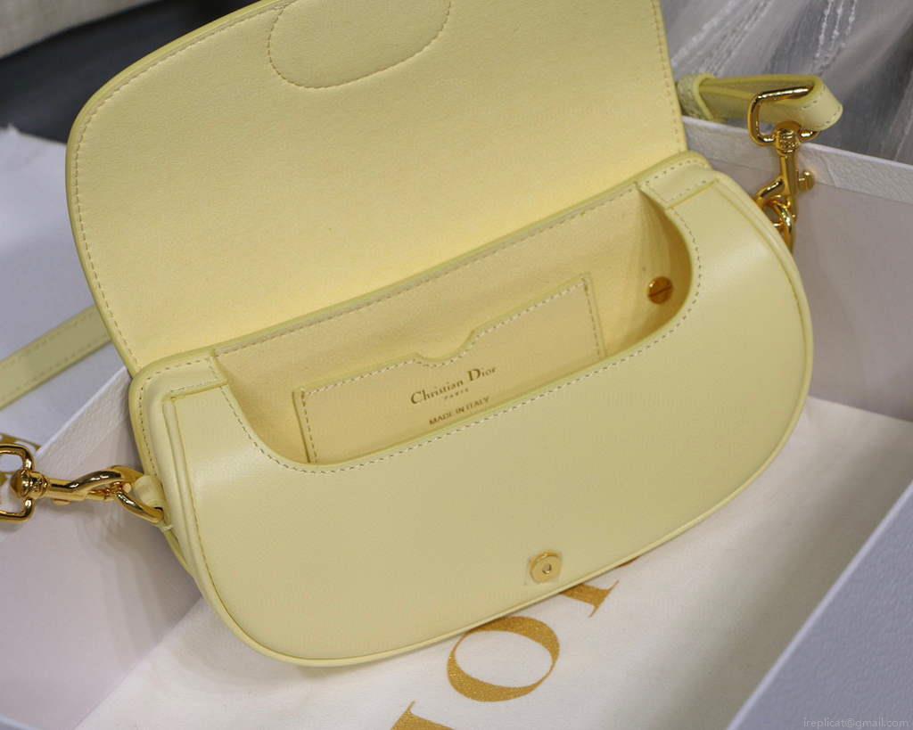Dior M9327 dior Bobby bag East West Box Calfskin Light Yellow