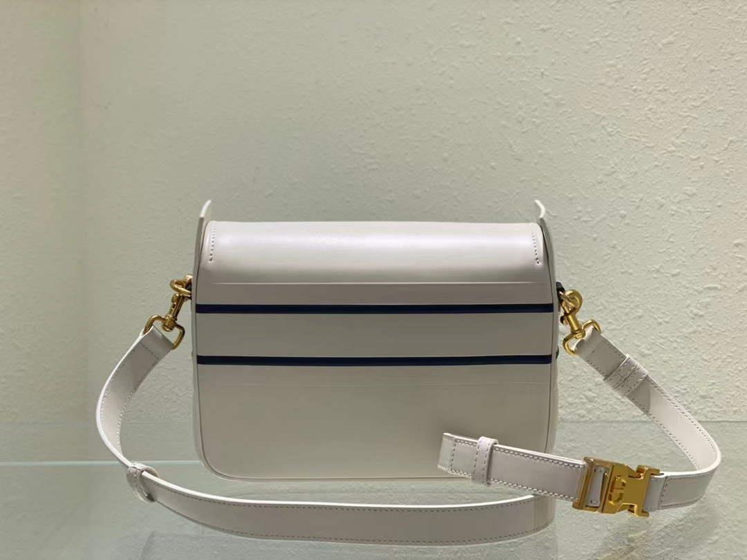 Dior M1243 Small Diorcamp Bag White and Blue Smooth Calfskin