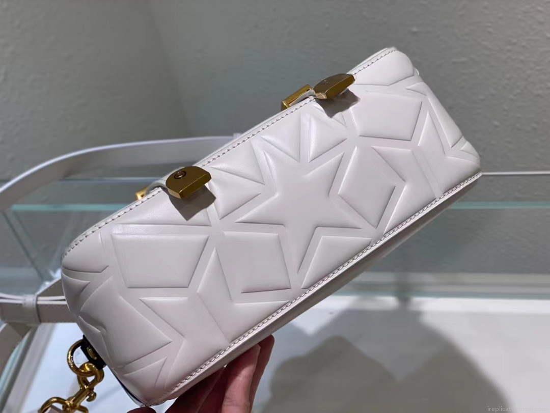 Dior M1243 Small Diorcamp Bag White and Blue Smooth Calfskin