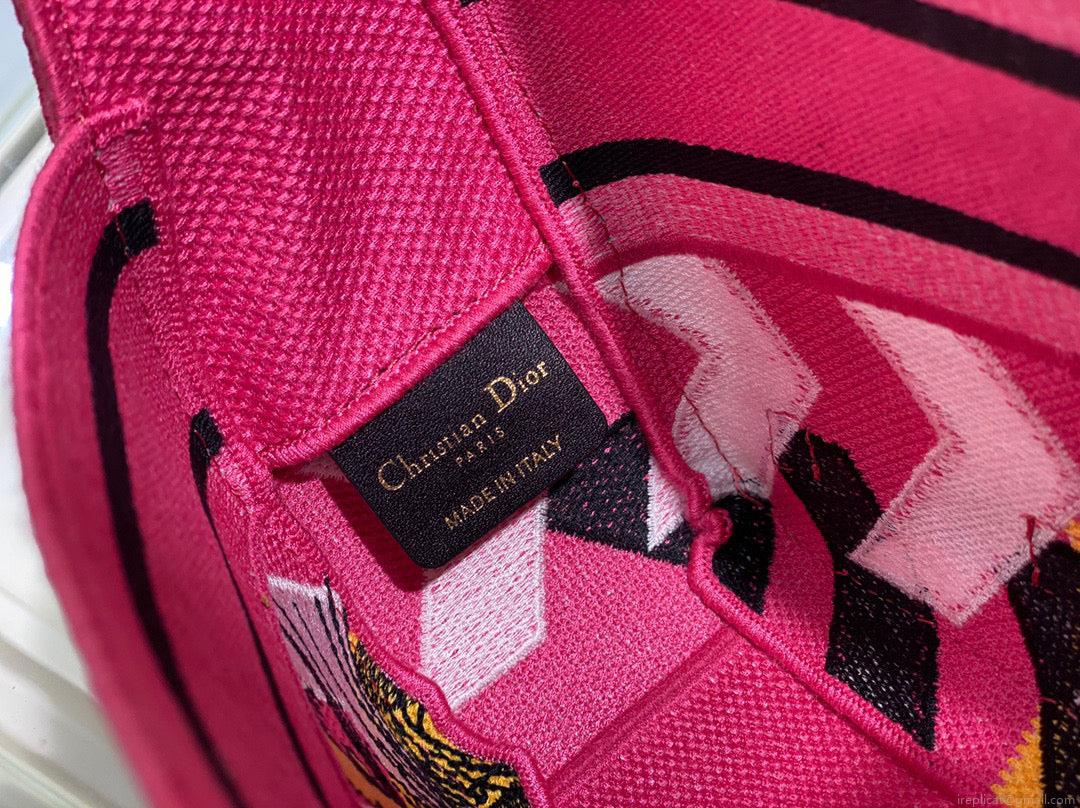 Dior M1241 Small Diorcamp Bag Pink Multicolor Toile de Jouy Zoom