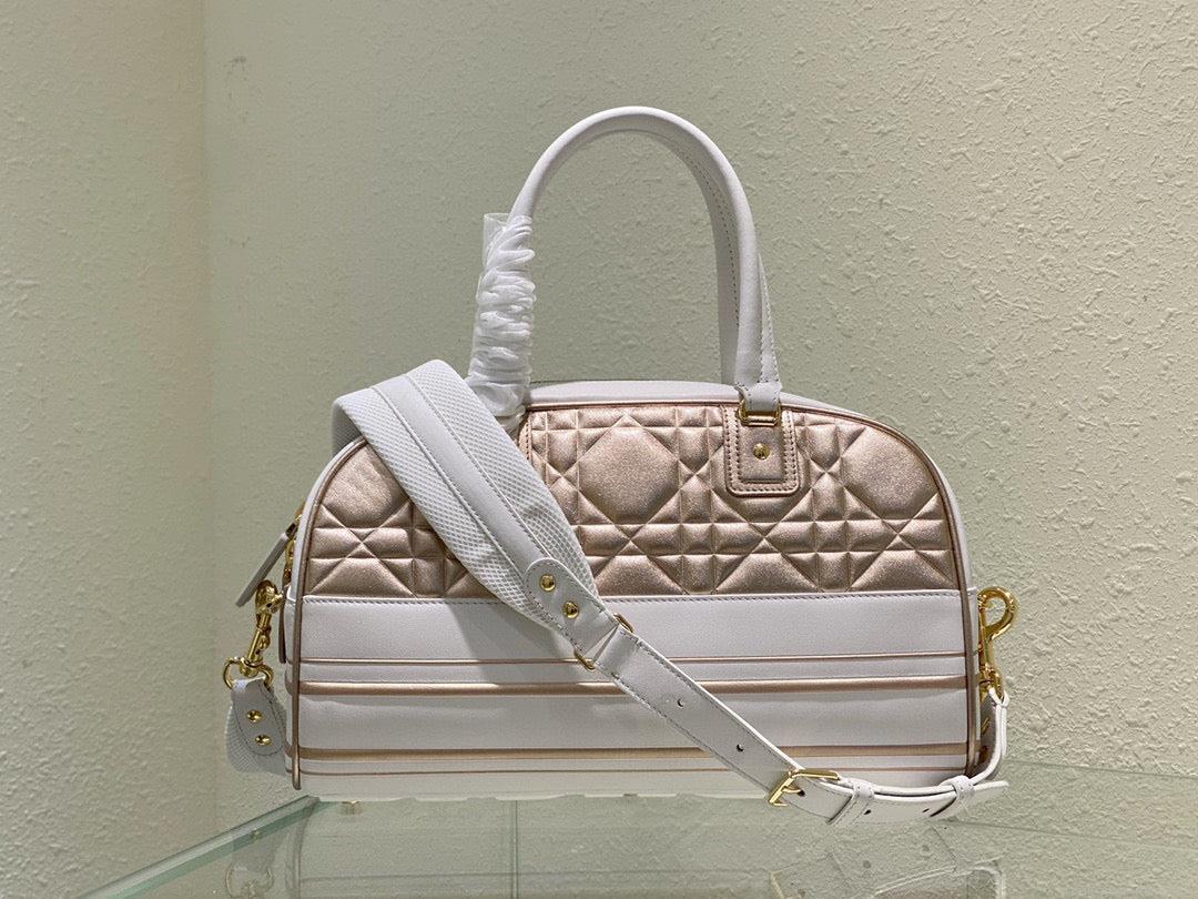 Dior M6202 Medium Vibe Zip Bowling Bag Gold