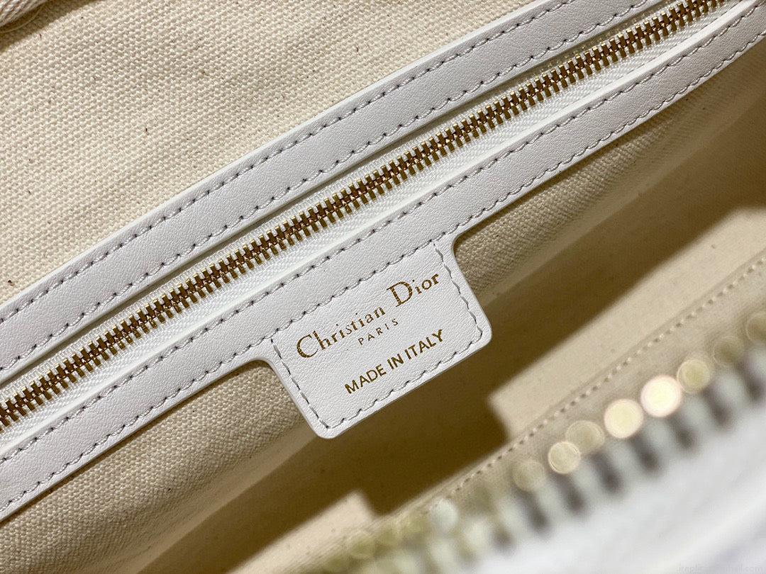 Dior M6202 Medium Vibe Zip Bowling Bag Gold