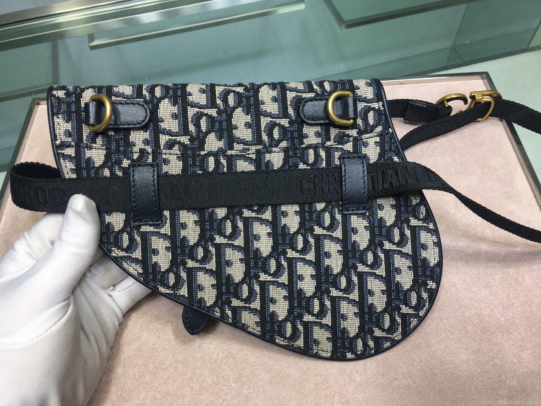 Dior Saddle Belt Bag S5632 Blue Dior Oblique Jacquard