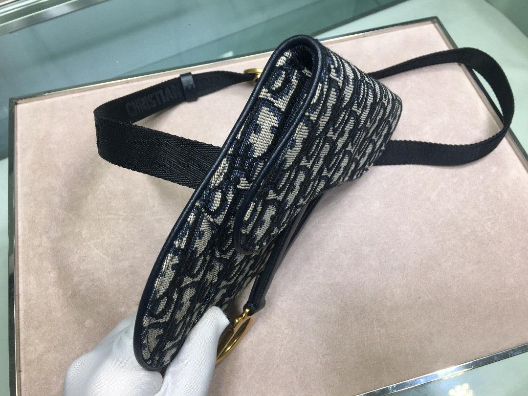 Dior Saddle Belt Bag S5632 Blue Dior Oblique Jacquard