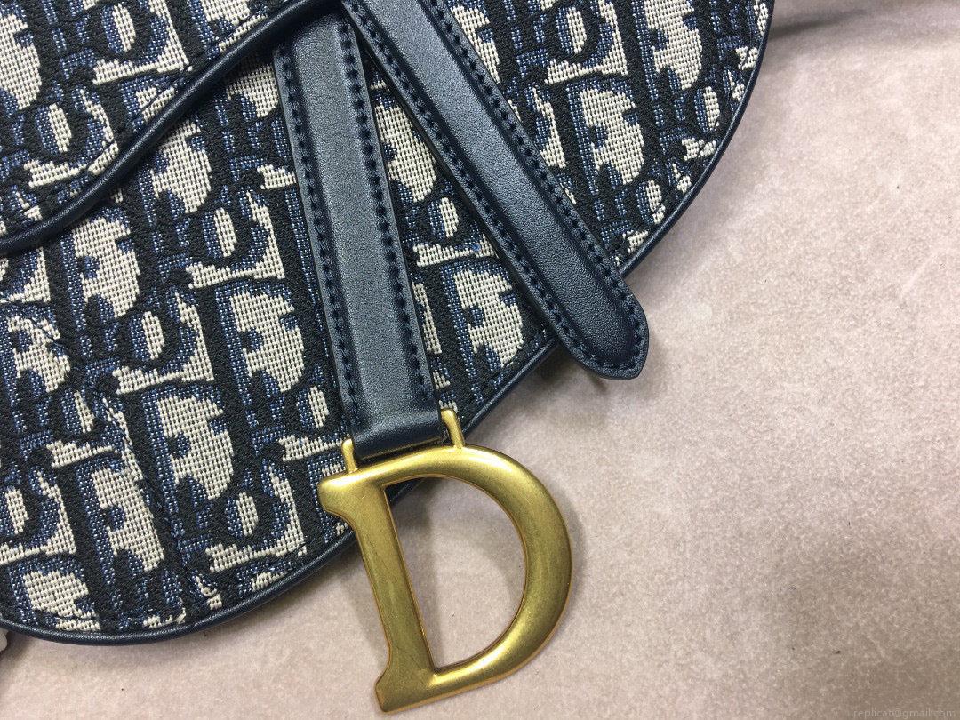 Dior Saddle Belt Bag S5632 Blue Dior Oblique Jacquard