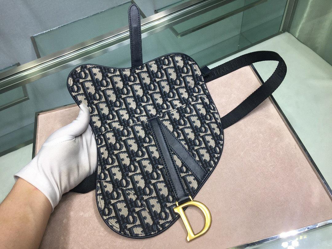 Dior Saddle Belt Bag S5632 Blue Dior Oblique Jacquard