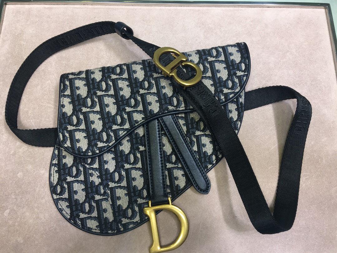 Dior Saddle Belt Bag S5632 Blue Dior Oblique Jacquard