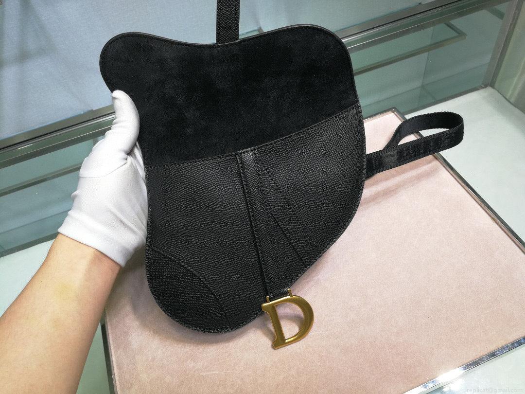Dior Saddle Belt Bag S5632 Black grained calfskin