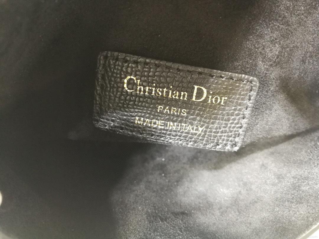 Dior Saddle Belt Bag S5632 Black grained calfskin