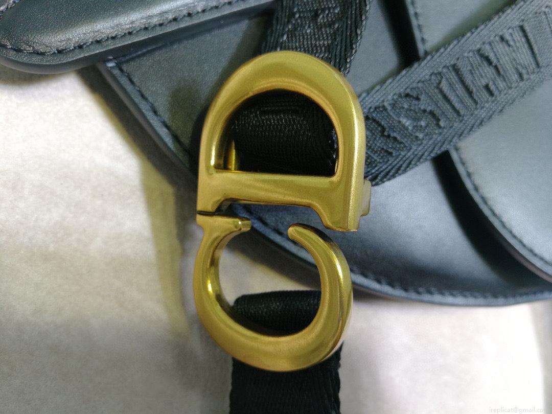 Dior Saddle Belt Bag S5632 Black Goat leather