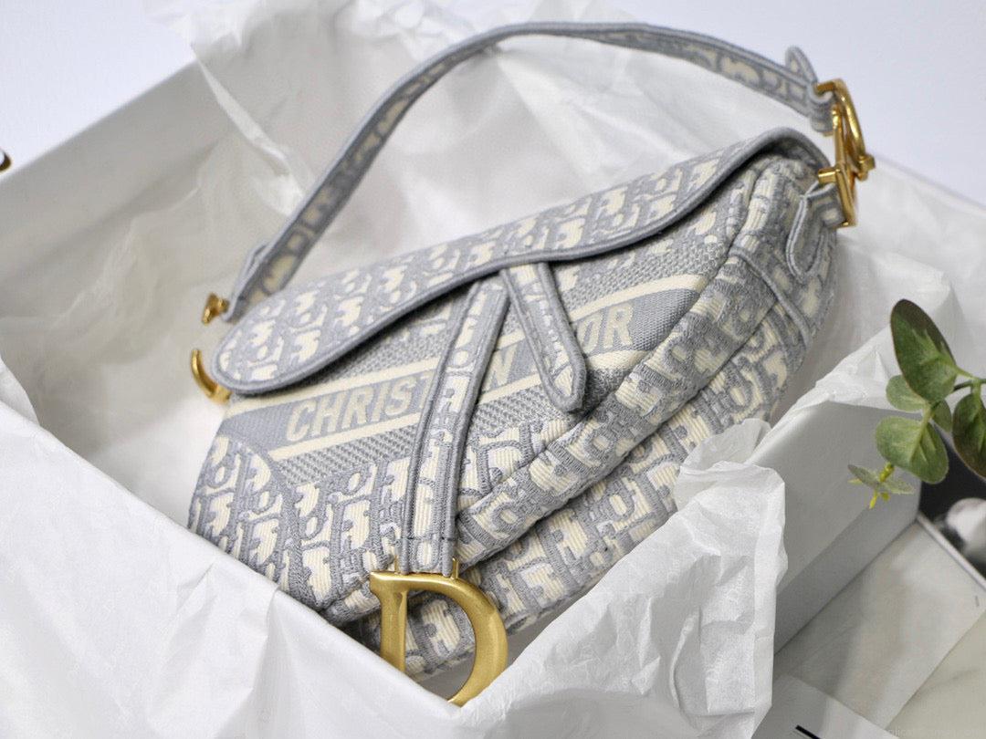 Dior Saddle Bag Burgundy Dior Oblique Jacquard M0446 Gray