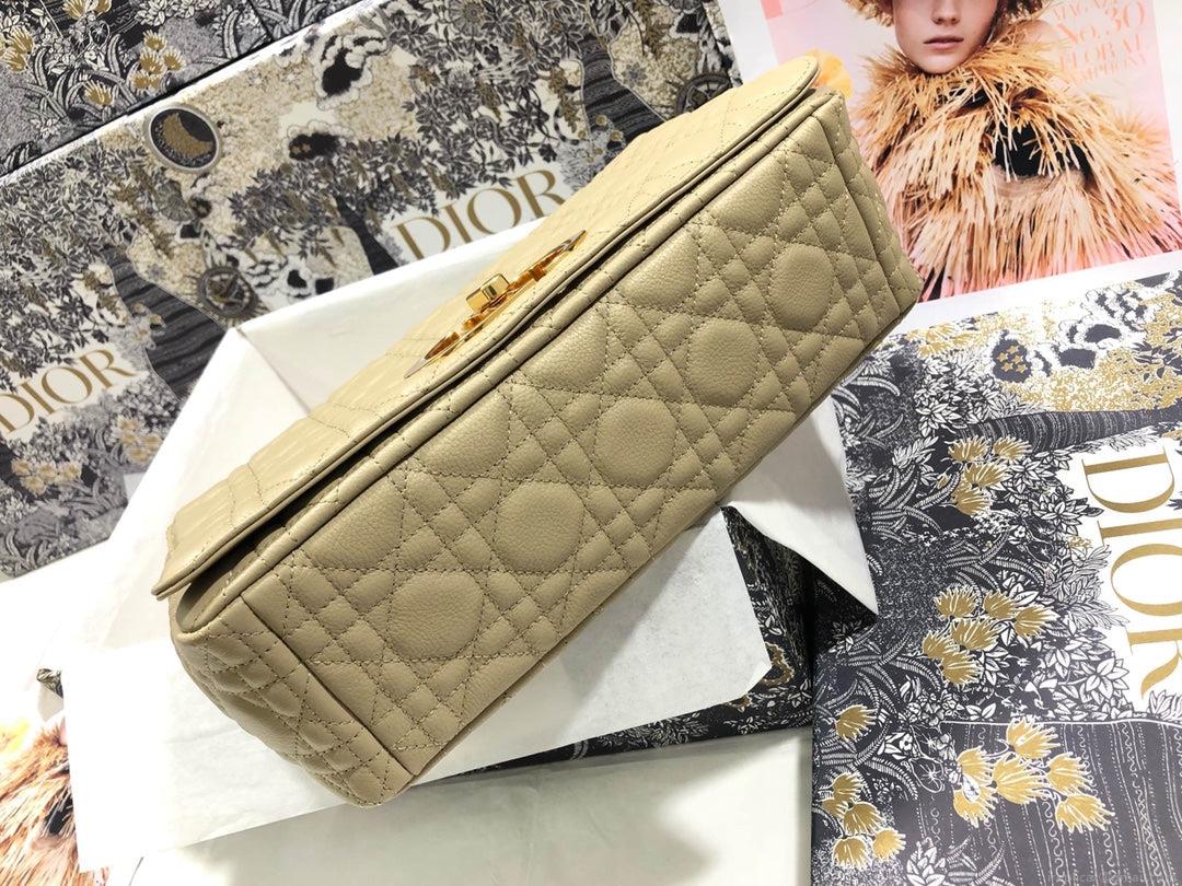 Dior M9243 Large Caro Bag Calfskin Apricot