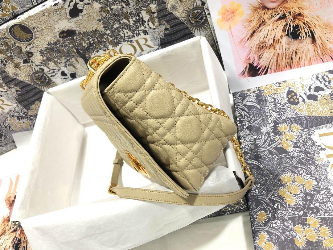 Dior M9243 Large Caro Bag Calfskin Apricot