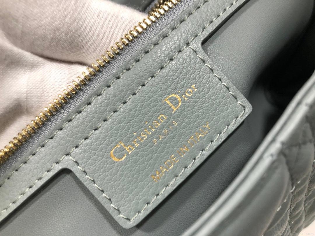Dior M9243 Large Caro Bag Calfskin Gray