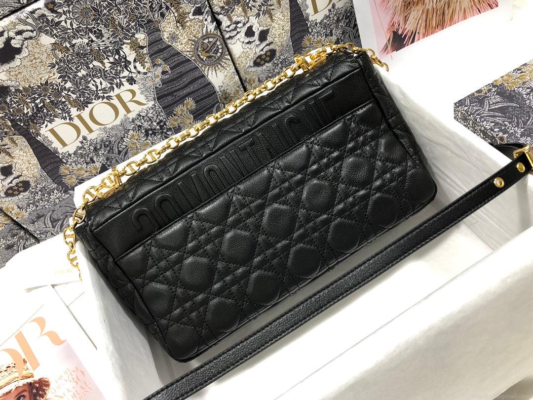 Dio rM9243 Large Caro Bag Calfskin black logo gold