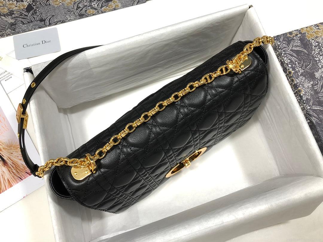 Dio rM9243 Large Caro Bag Calfskin black logo gold