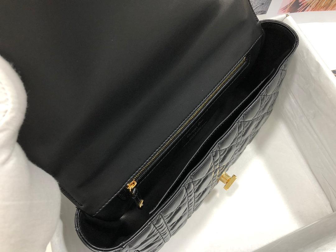 Dio rM9243 Large Caro Bag Calfskin black logo gold