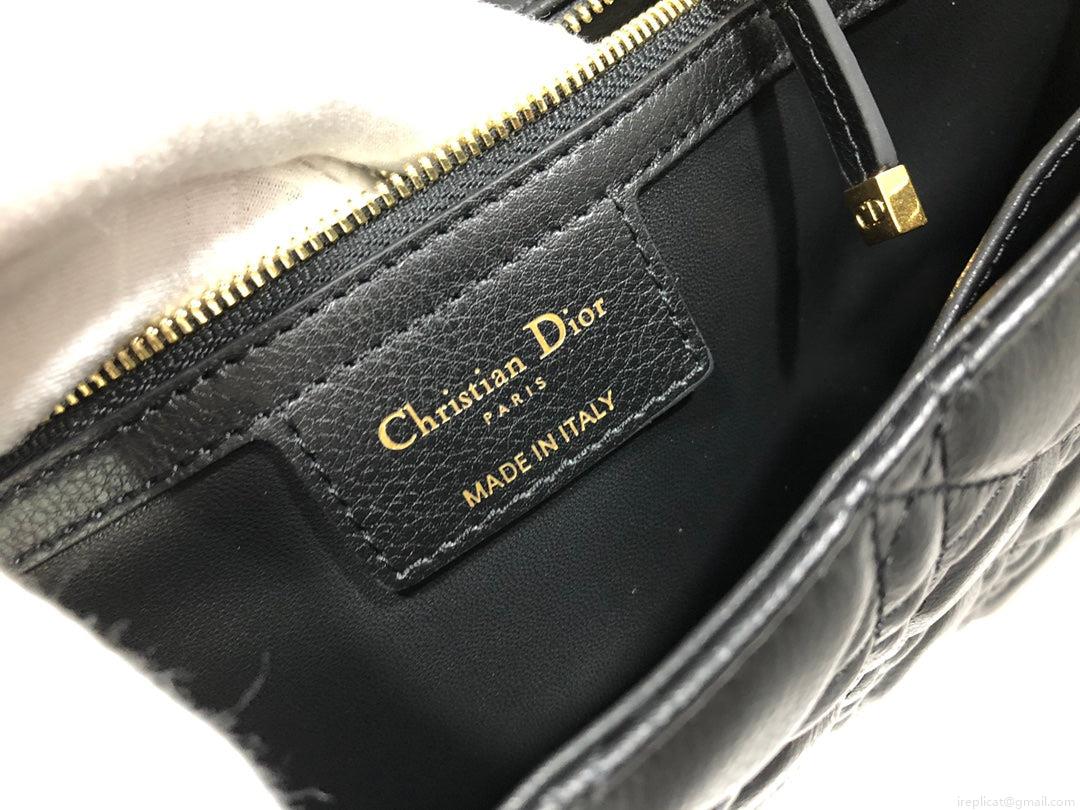 Dio rM9243 Large Caro Bag Calfskin black logo gold