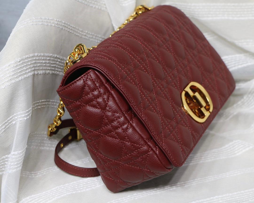 Dior M9243 Large Caro Bag Calfskin Red