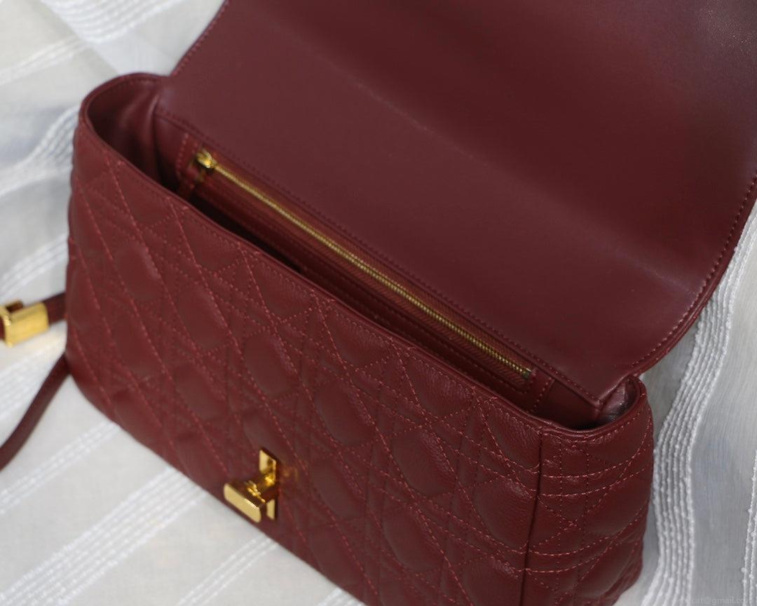Dior M9243 Large Caro Bag Calfskin Red