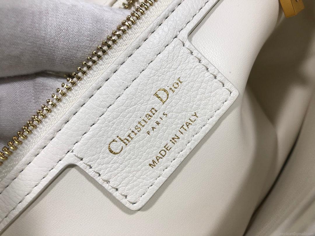 Dior Large Caro Bag M9243 Calfskin white Gold