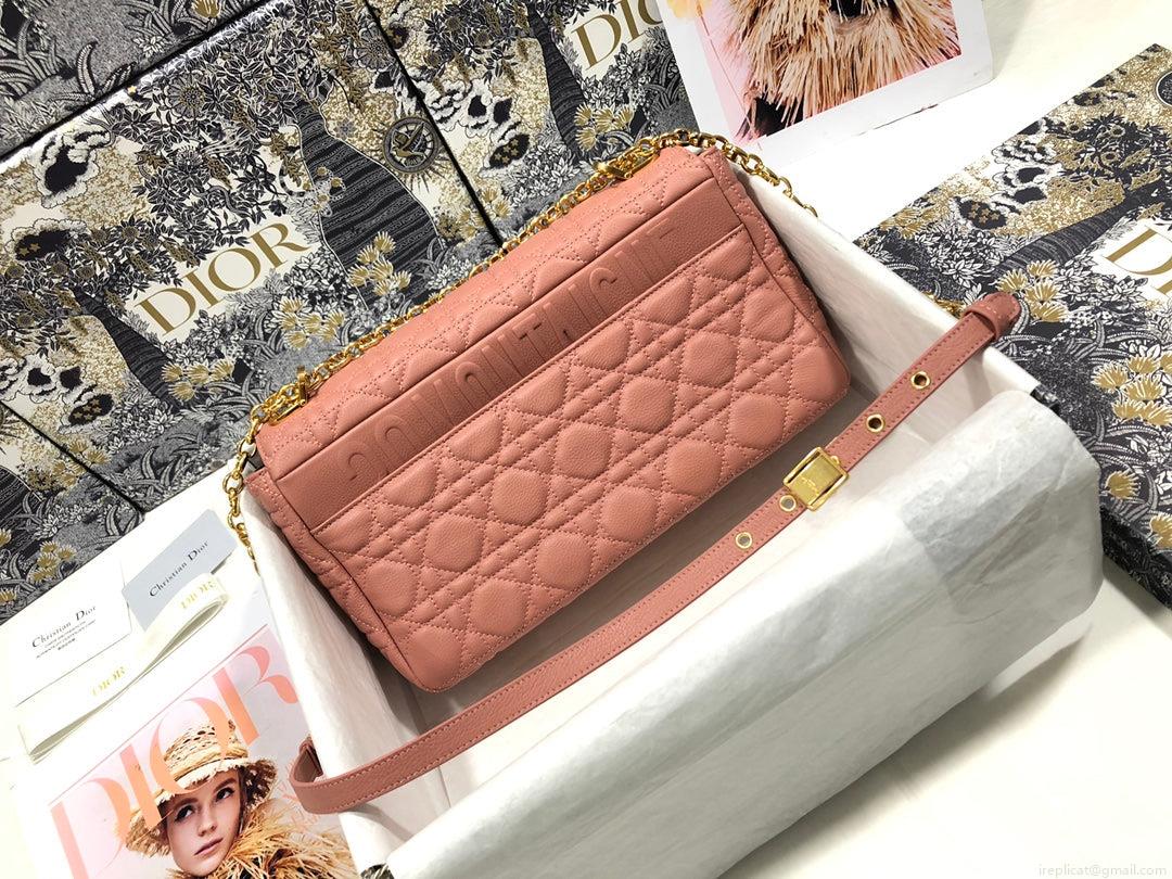 Dior Large Caro Bag M9243 Calfskin Pink Gold