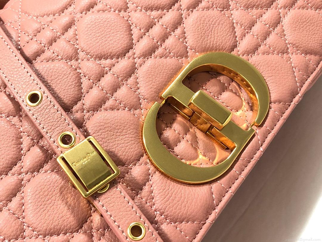 Dior Large Caro Bag M9243 Calfskin Pink Gold