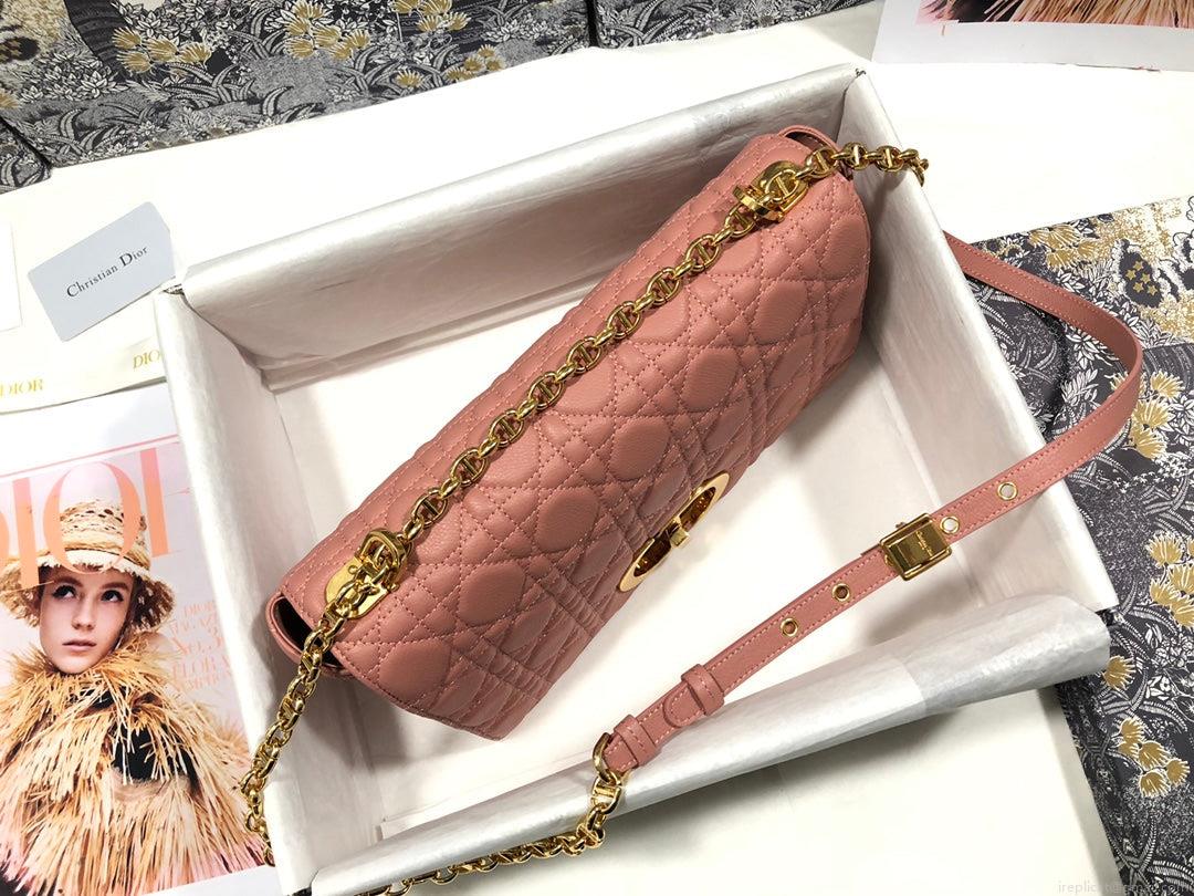 Dior Large Caro Bag M9243 Calfskin Pink Gold