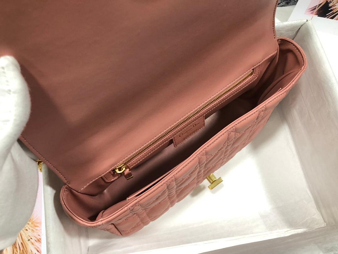 Dior Large Caro Bag M9243 Calfskin Pink Gold