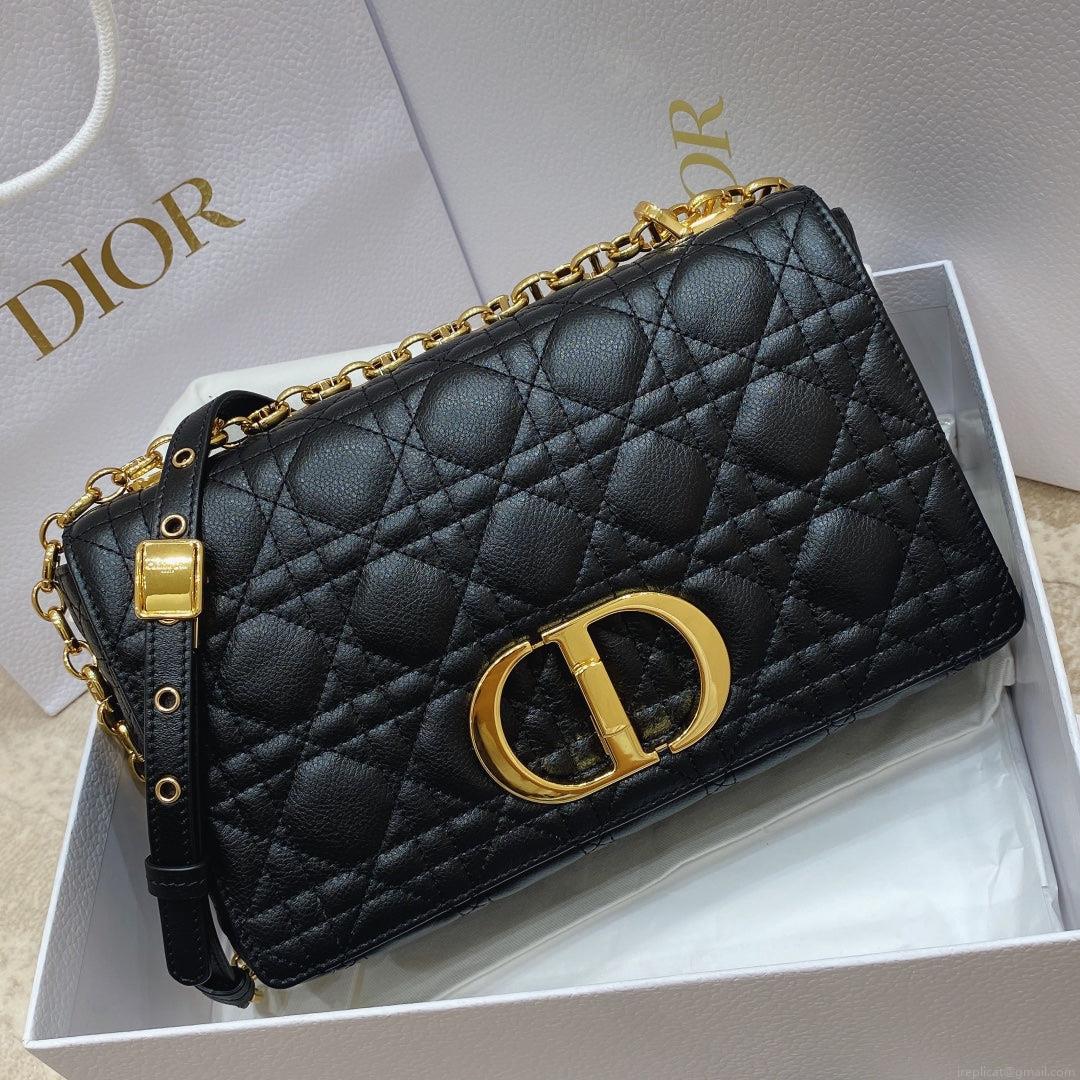 Dior Medium Caro Bag Calfskin M9242 Black