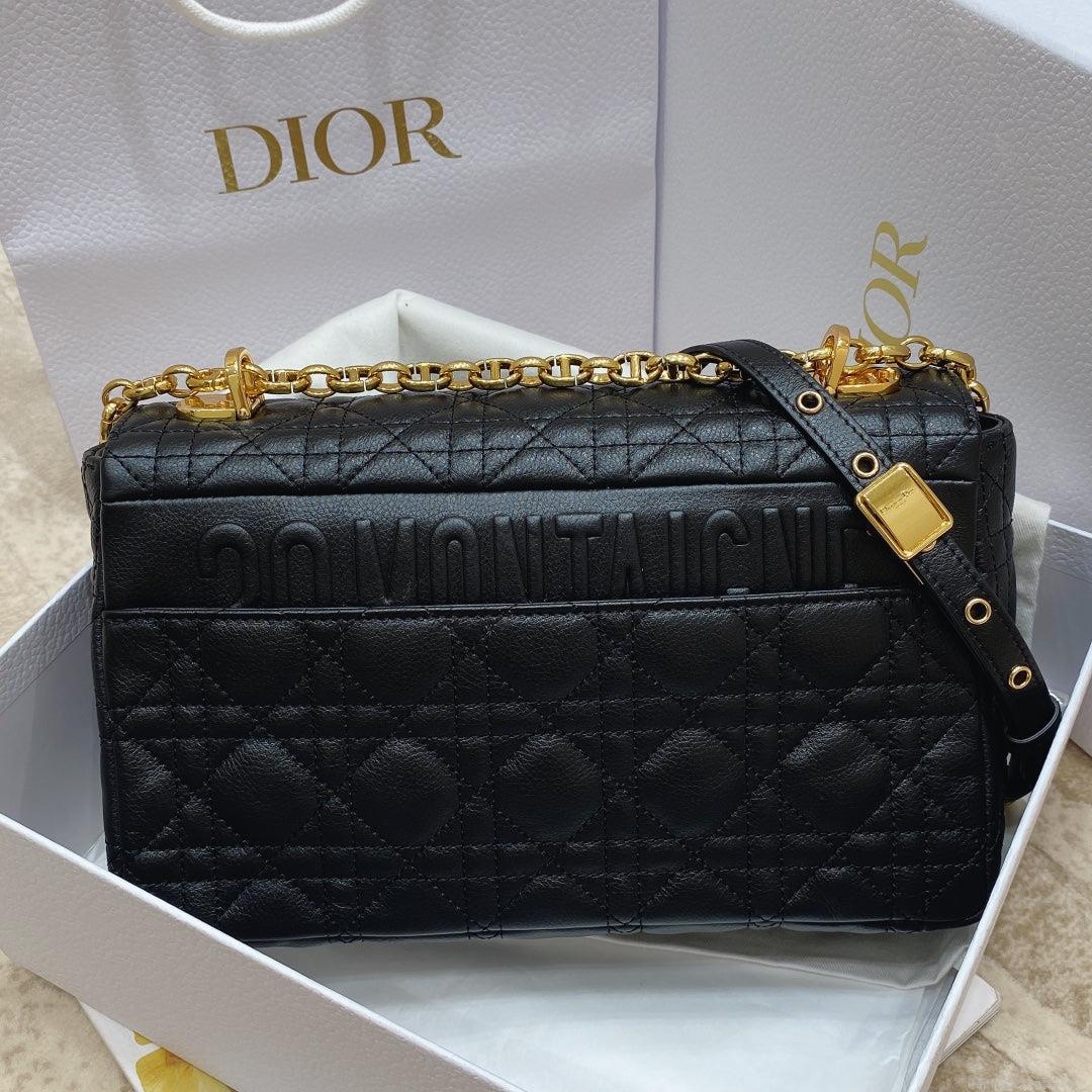 Dior Medium Caro Bag Calfskin M9242 Black