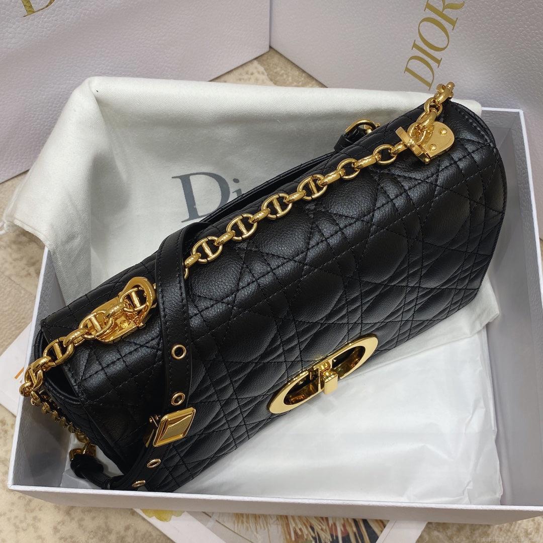 Dior Medium Caro Bag Calfskin M9242 Black