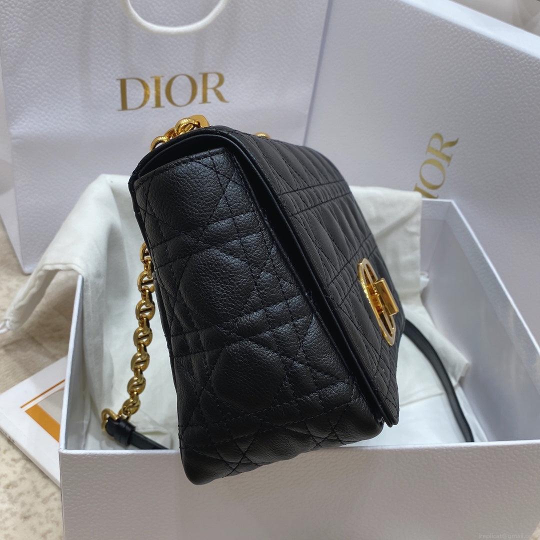 Dior Medium Caro Bag Calfskin M9242 Black