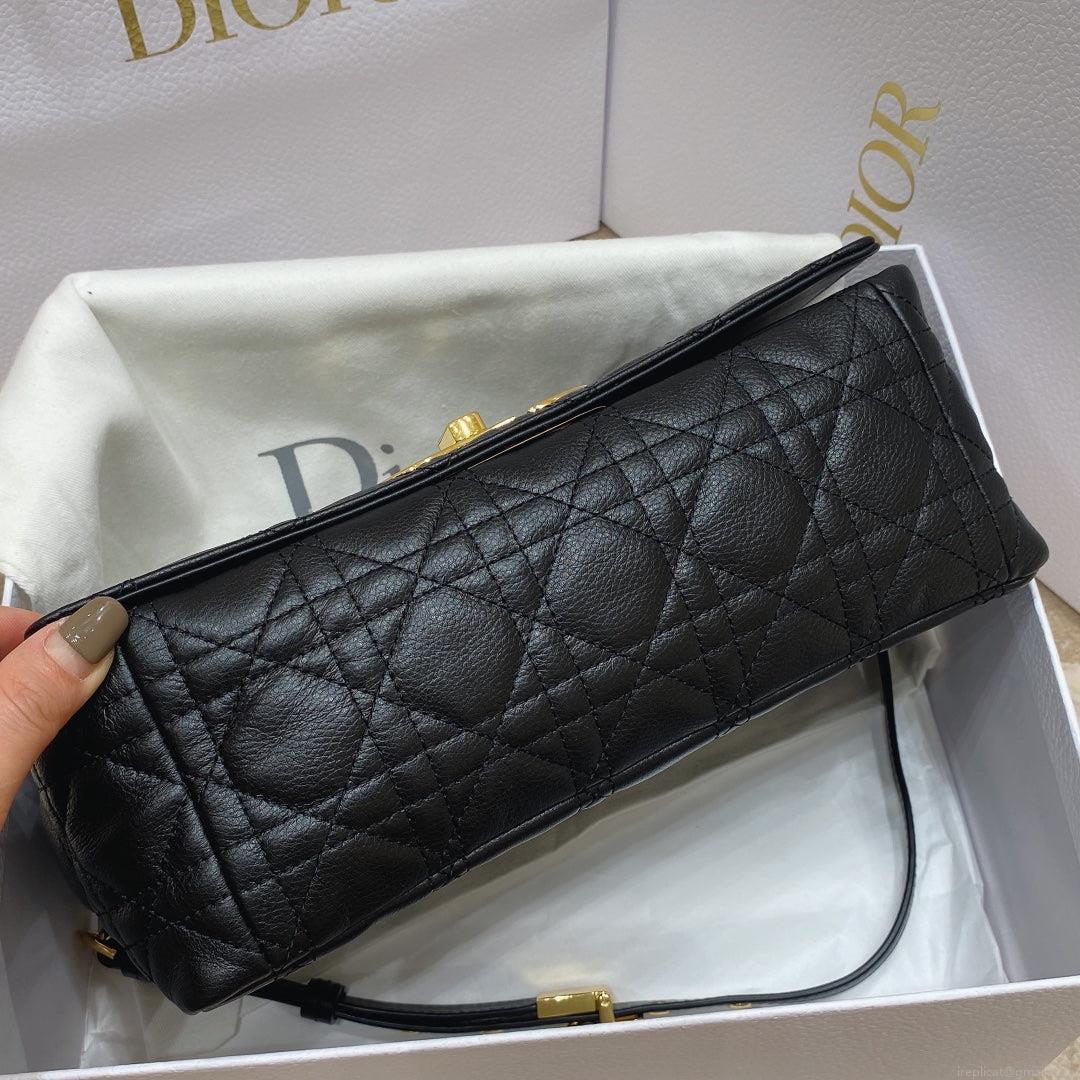 Dior Medium Caro Bag Calfskin M9242 Black
