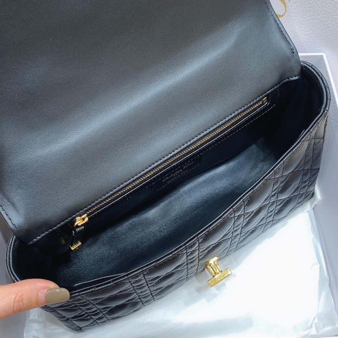 Dior Medium Caro Bag Calfskin M9242 Black