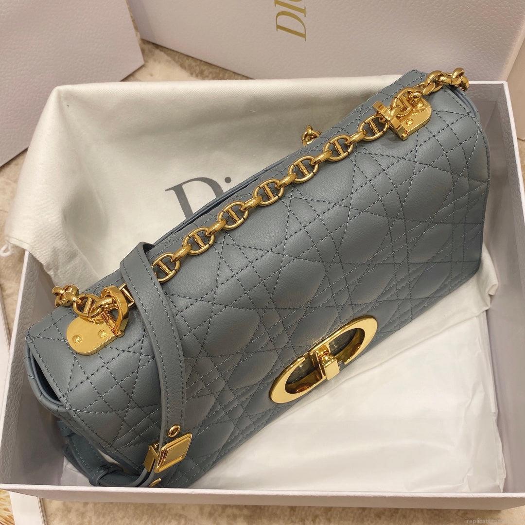 Dior Medium Caro Bag Calfskin M9242 Blue