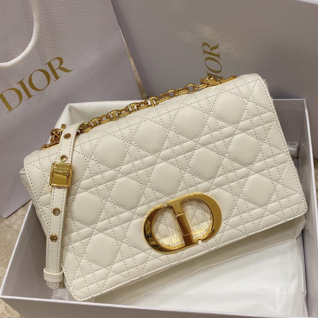 Dior Medium Caro Bag Calfskin M9242 White