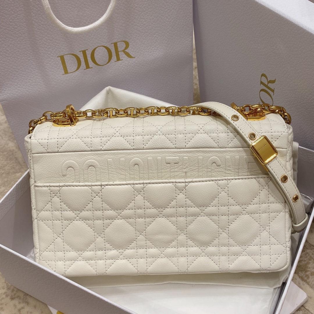 Dior Medium Caro Bag Calfskin M9242 White