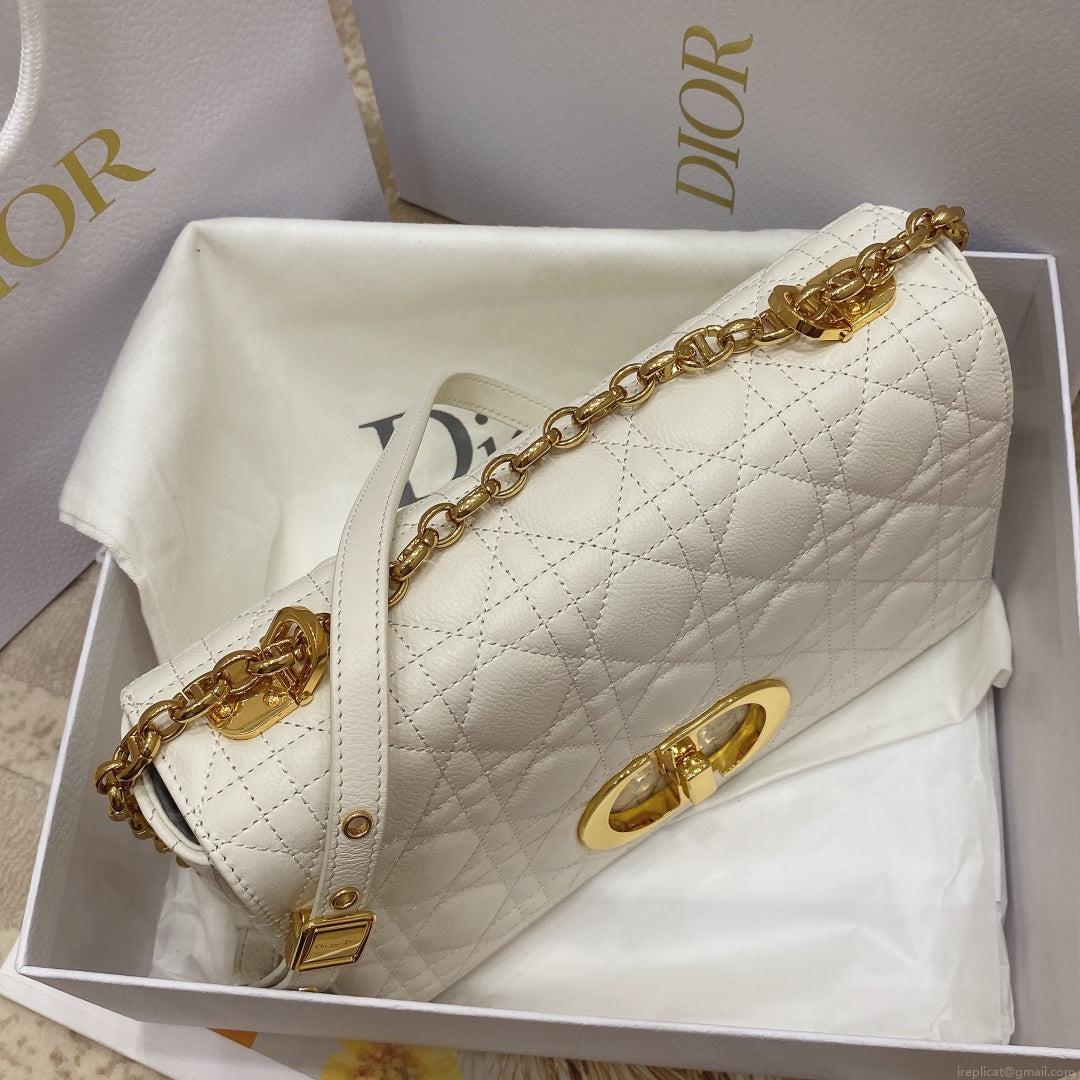 Dior Medium Caro Bag Calfskin M9242 White
