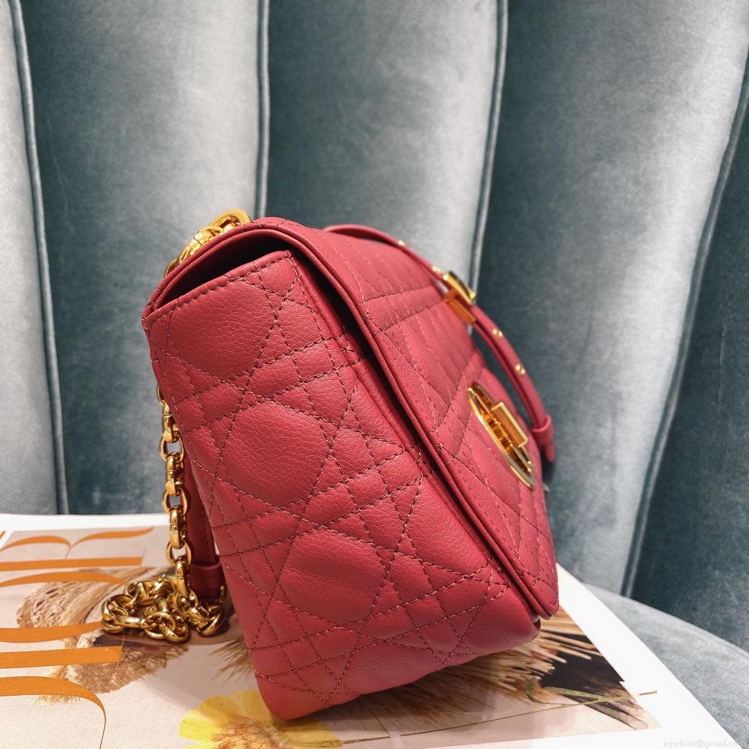 Dior Medium Caro Bag Calfskin M9242 Red