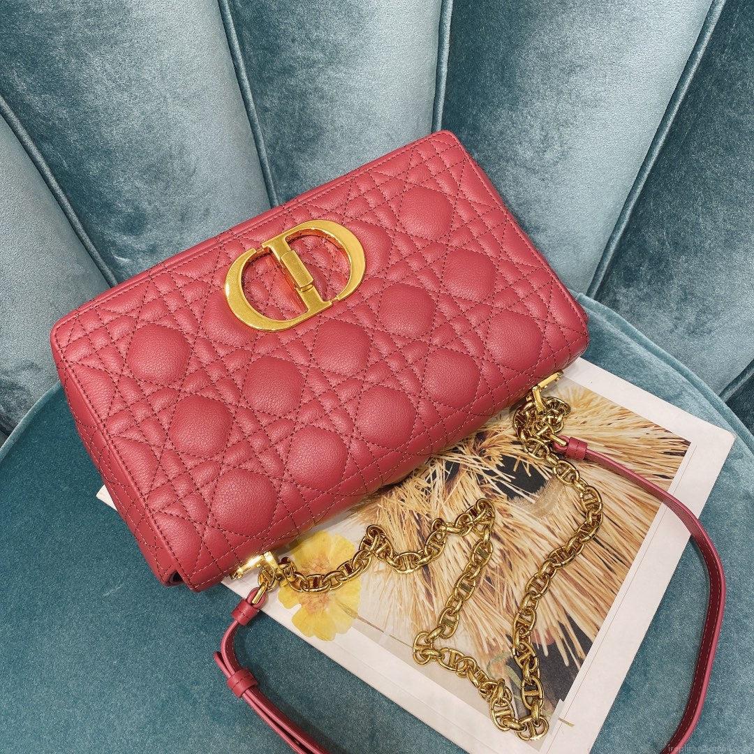 Dior Medium Caro Bag Calfskin M9242 Red