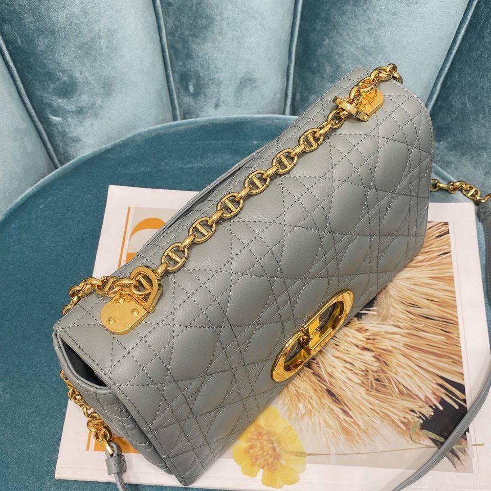 Dior Medium Caro Bag Calfskin M9242 Gray